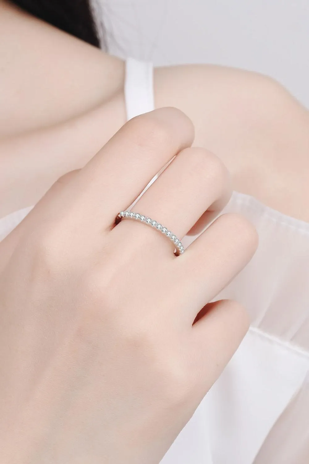 Prestigious Sterling Silver Moissanite Ring