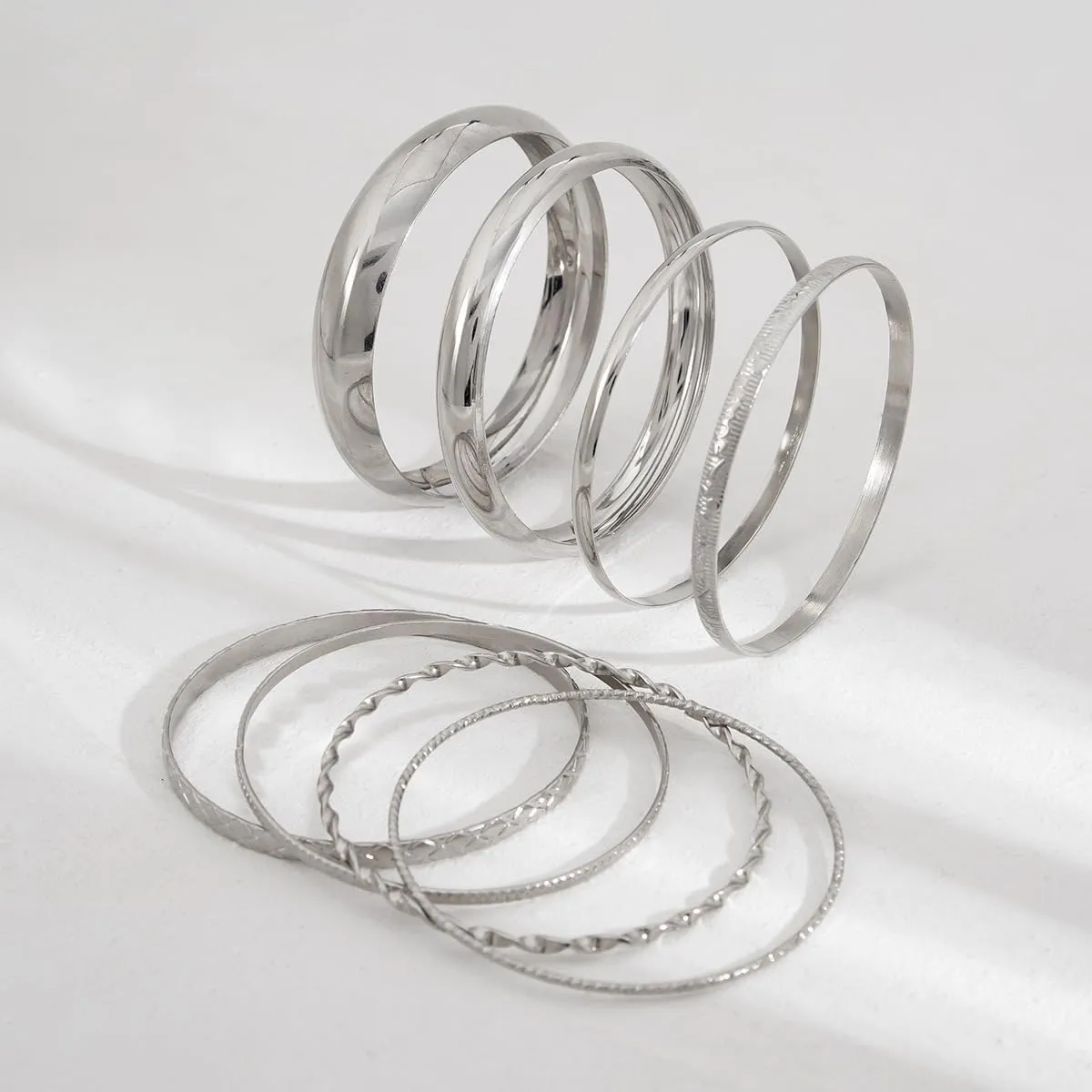 Punk Metal Bangle Bracelets Set Chunky Wide Bracelets Carved Bangles Stackable Dainty Gold Bracelet Exaggerative Plain Textured Bangle Accessories for Women