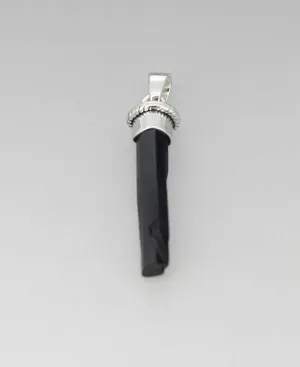 Raw Black Tourmaline Shard Pendant