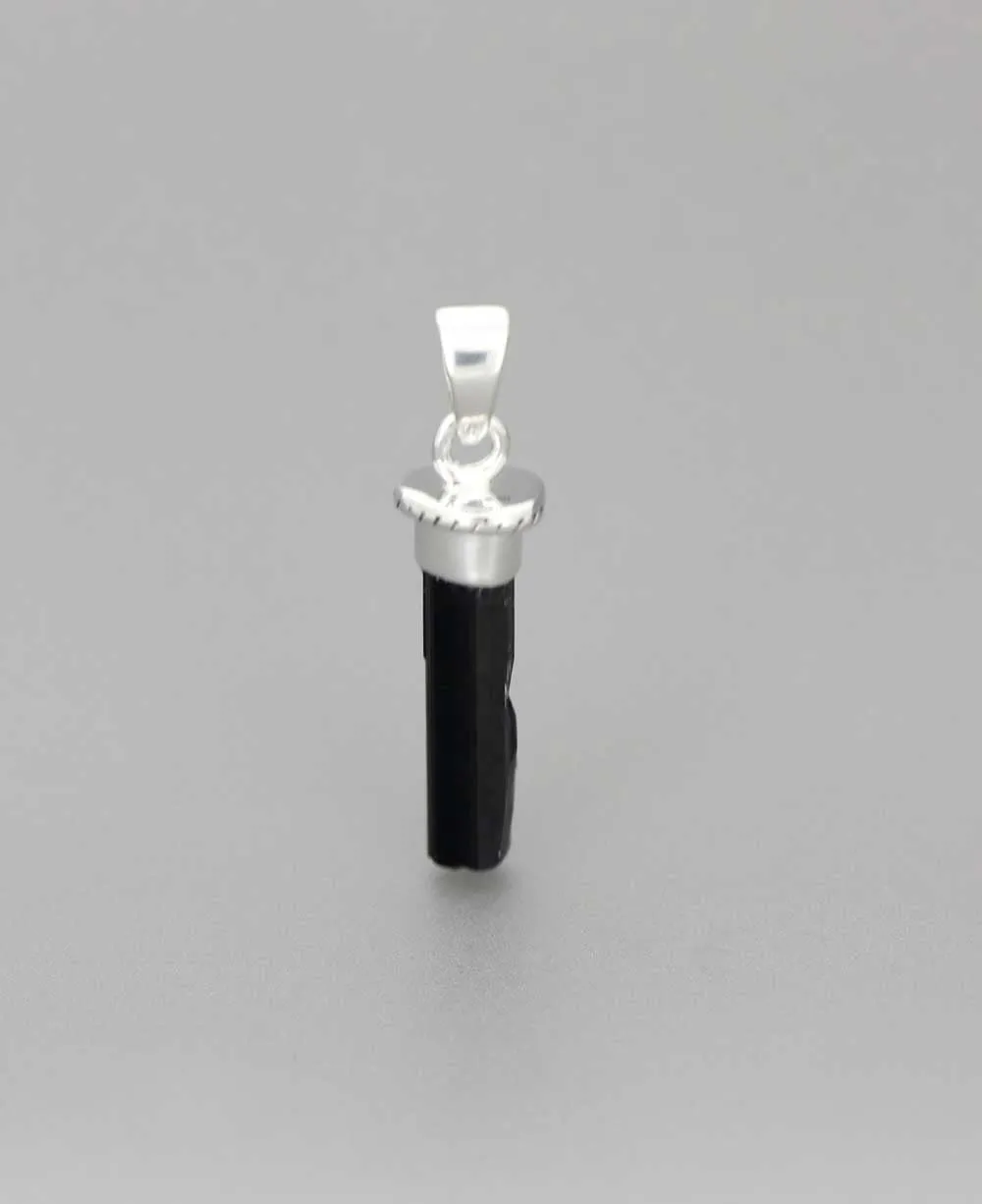 Raw Black Tourmaline Shard Pendant