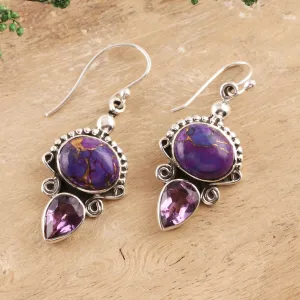 Regal Allure Regal Sterling Silver and Amethyst Earrings from India