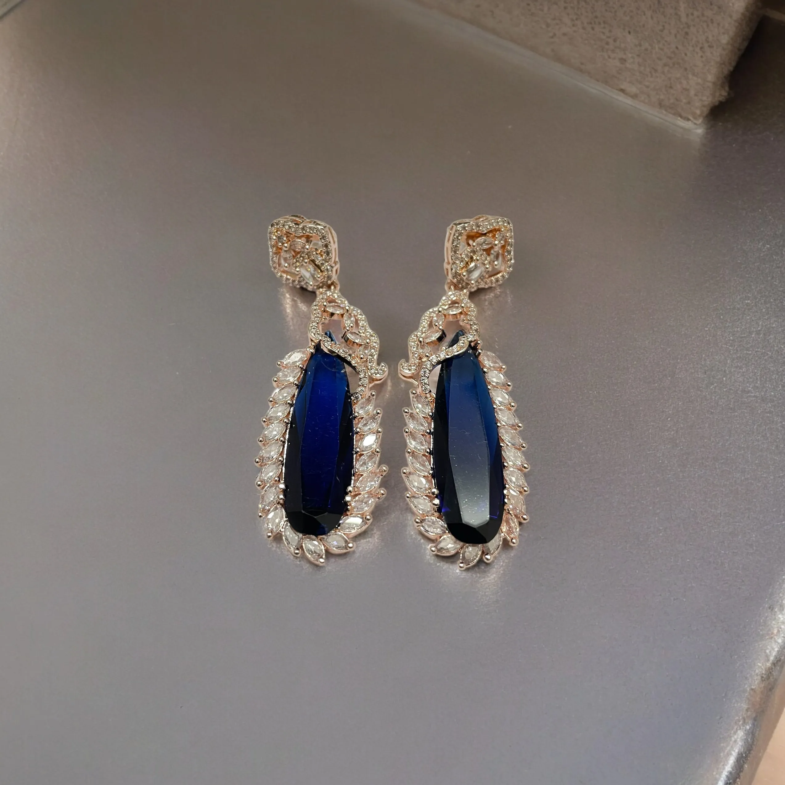 Regal Azure Glimmer Earrings