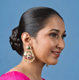 Regal Multicolor Jadau Earrings