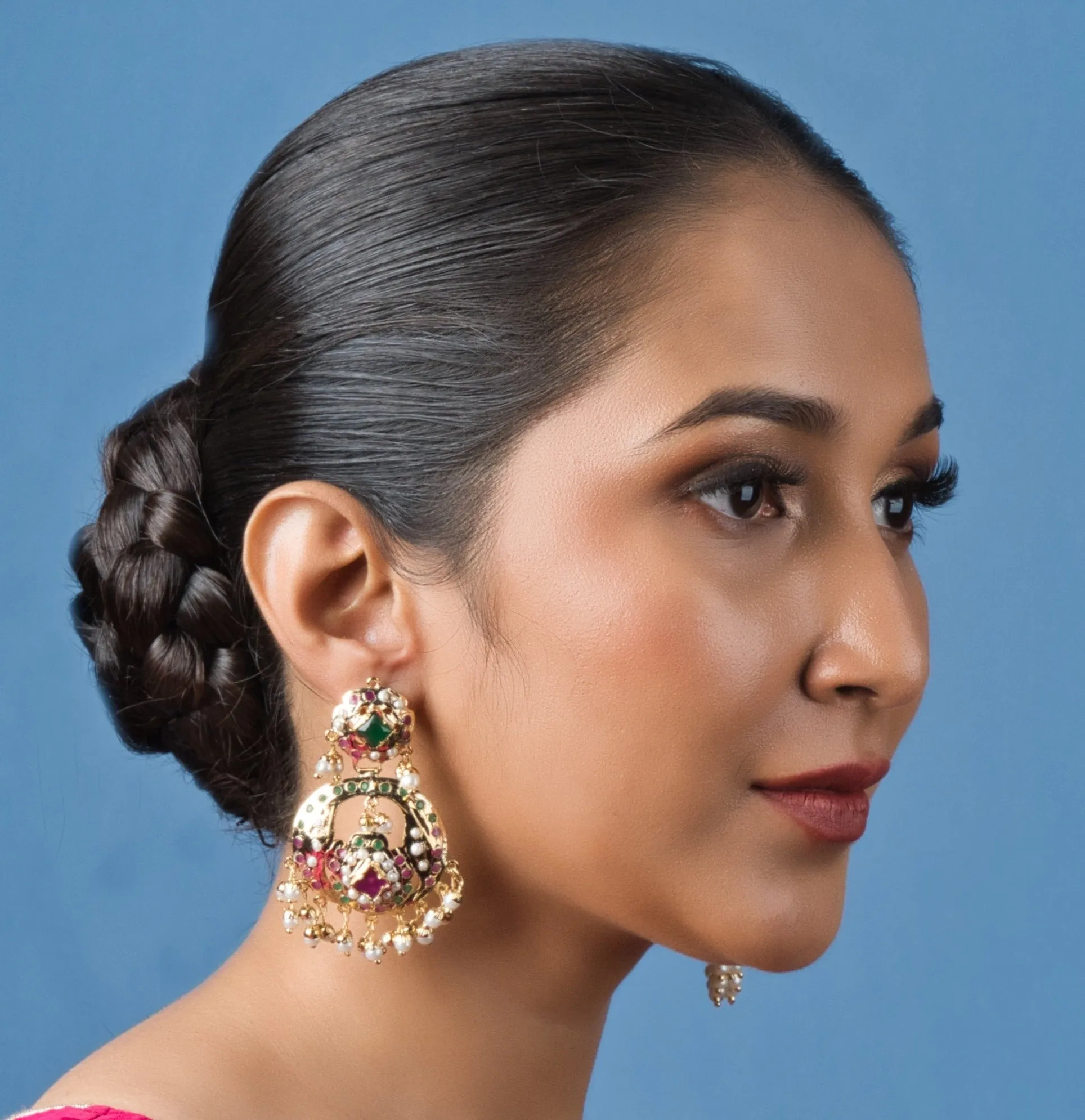 Regal Multicolor Jadau Earrings