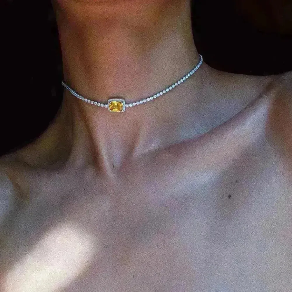 Rhinestone Clavicle Chain Simple Temperament Exquisite Diamond Women Necklace