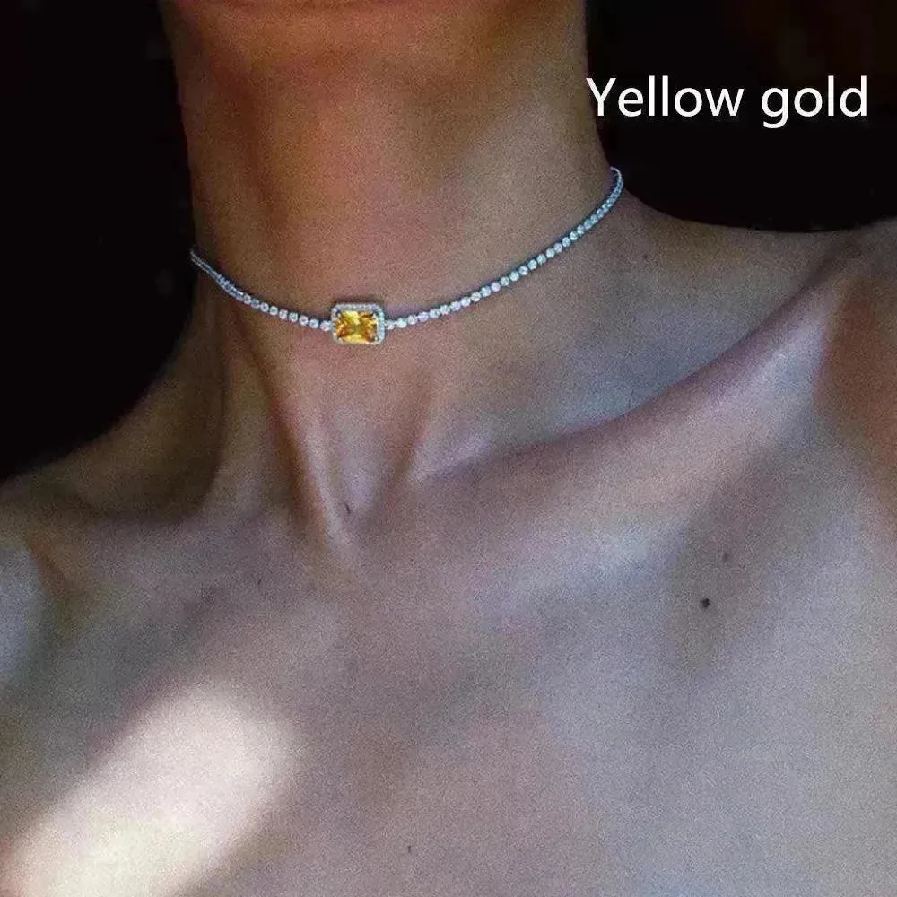 Rhinestone Clavicle Chain Simple Temperament Exquisite Diamond Women Necklace