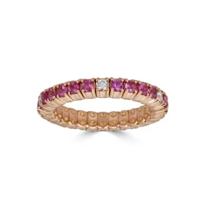 Rose Gold Stretch Eternity Ring with Pink Sapphires