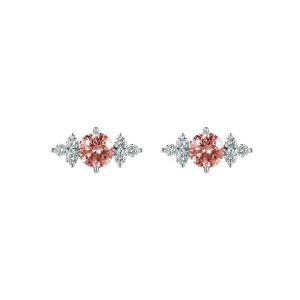 Round brilliant pink joy earrings