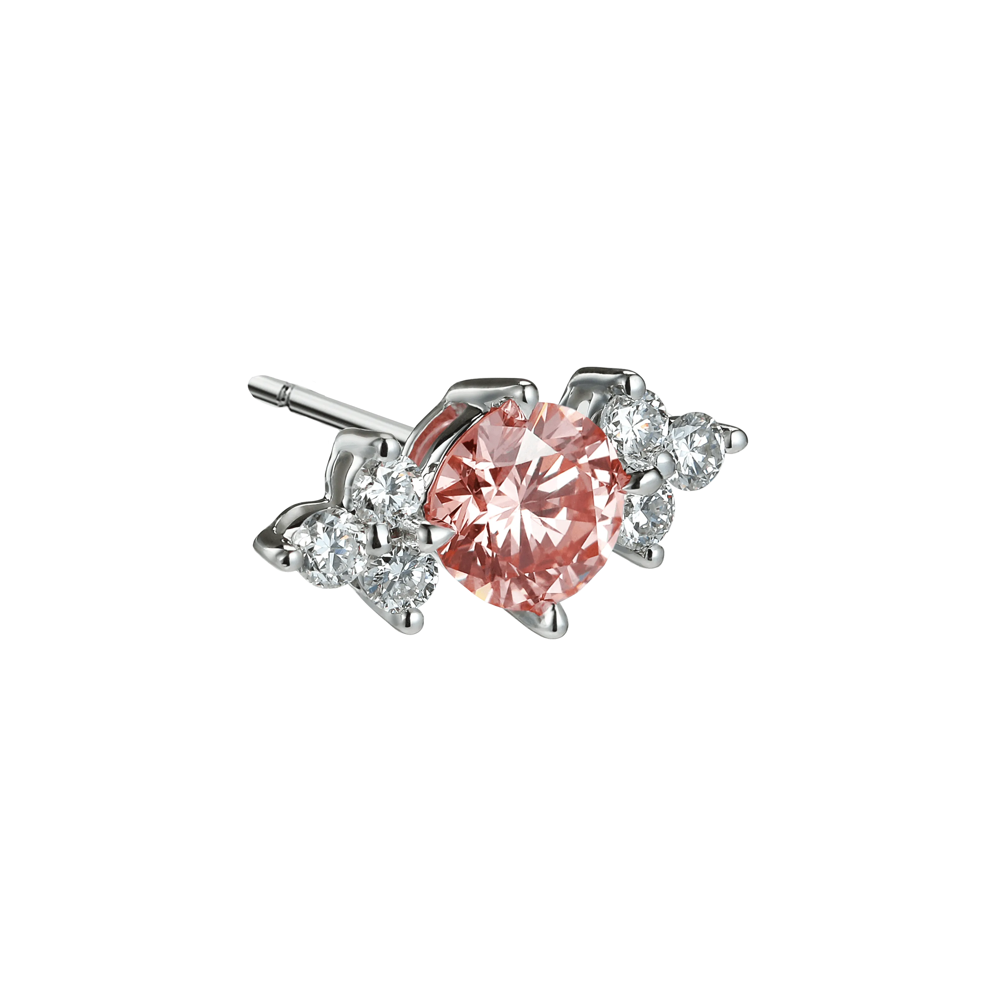 Round brilliant pink joy earrings
