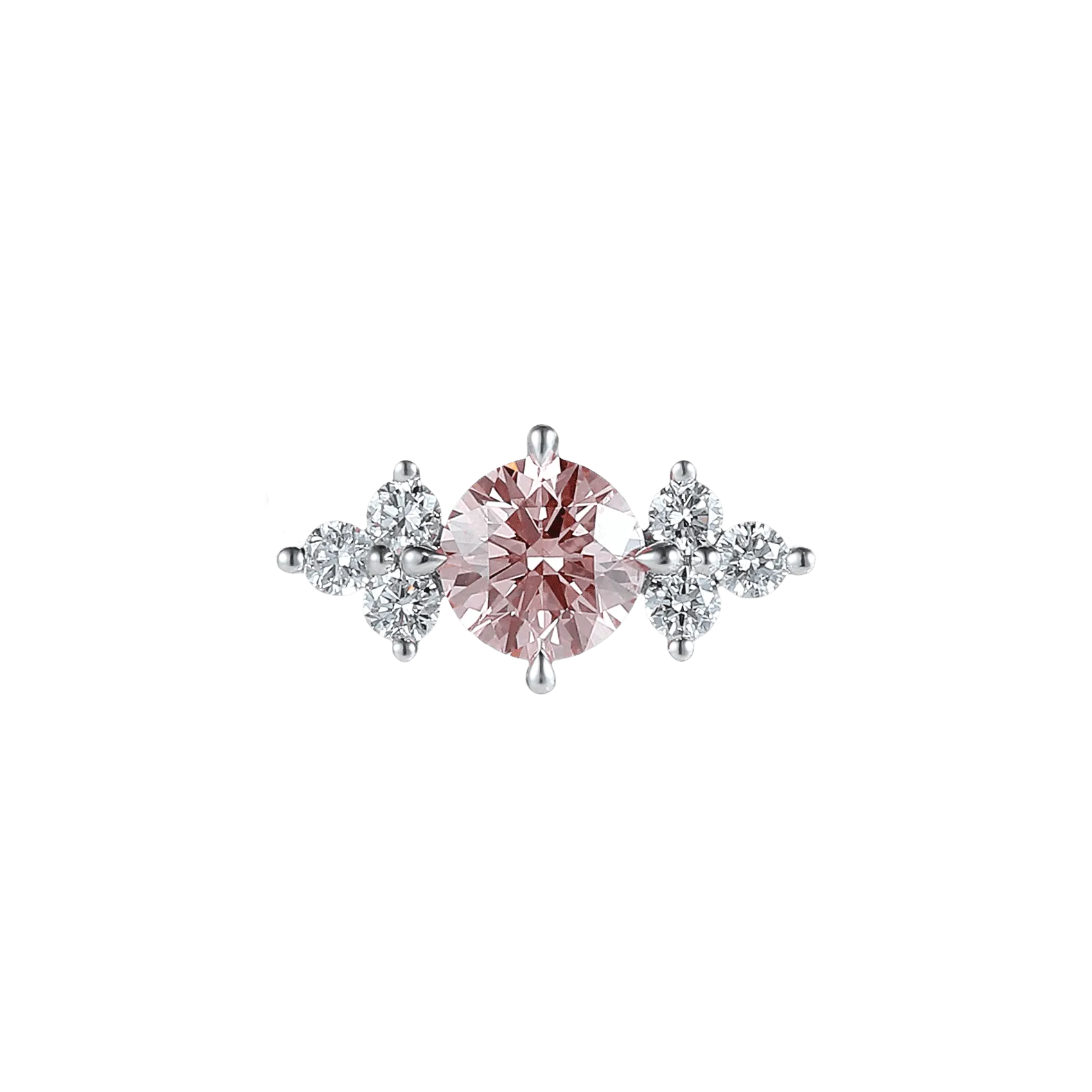 Round brilliant pink joy earrings