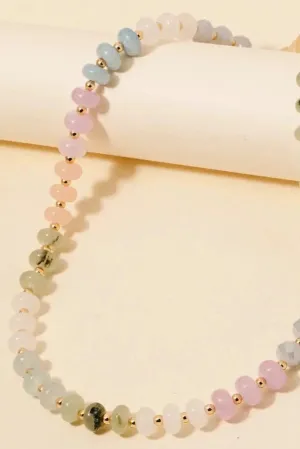 Round Stone Beaded Necklace