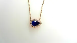 Sapphire Pear Necklace