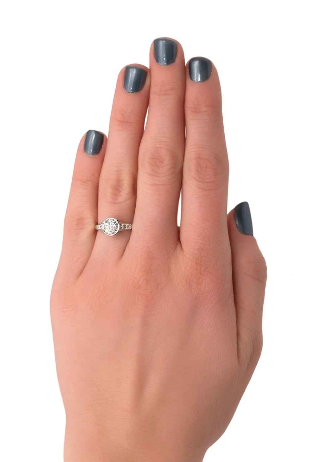 Sébastien Barier Platinum Bezel Round Diamond Ring