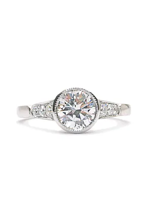 Sébastien Barier Platinum Bezel Round Diamond Ring