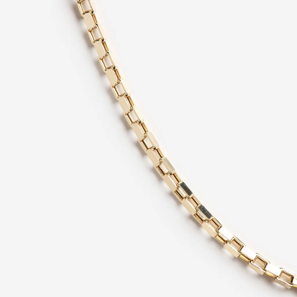 Square Paper Chain 18" | 9ct Gold