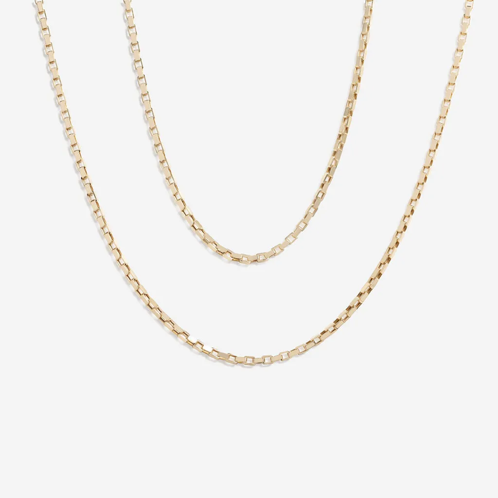 Square Paper Chain 18" | 9ct Gold