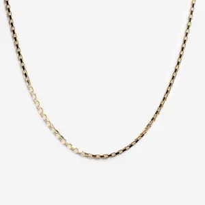 Square Paper Chain 18" | 9ct Gold