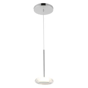 Stephord 4-in Chrome/Clear Glass LED Pendant