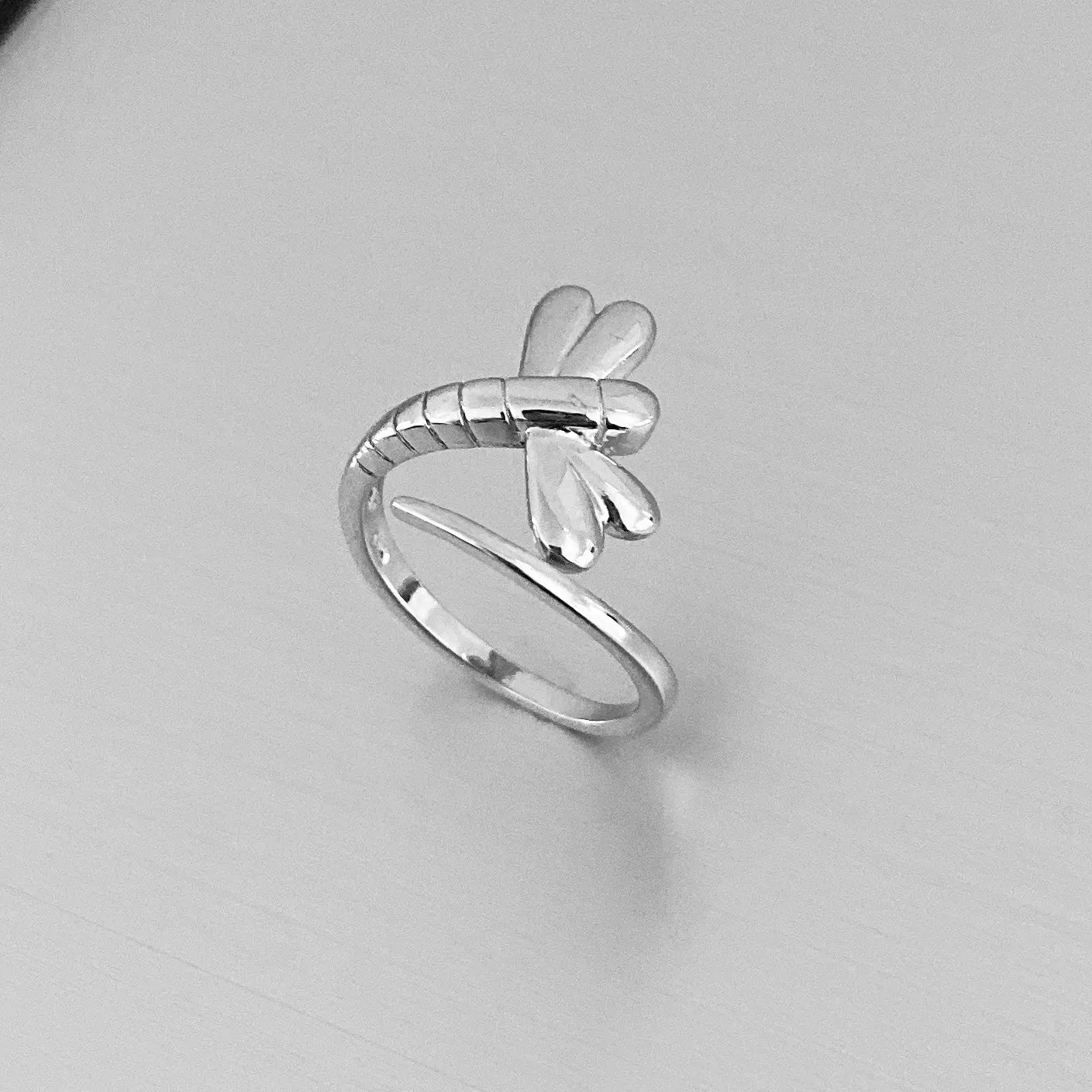 Sterling Silver Beautiful Dragonfly Ring, Silver Ring, Boho Ring, Spirit Ring