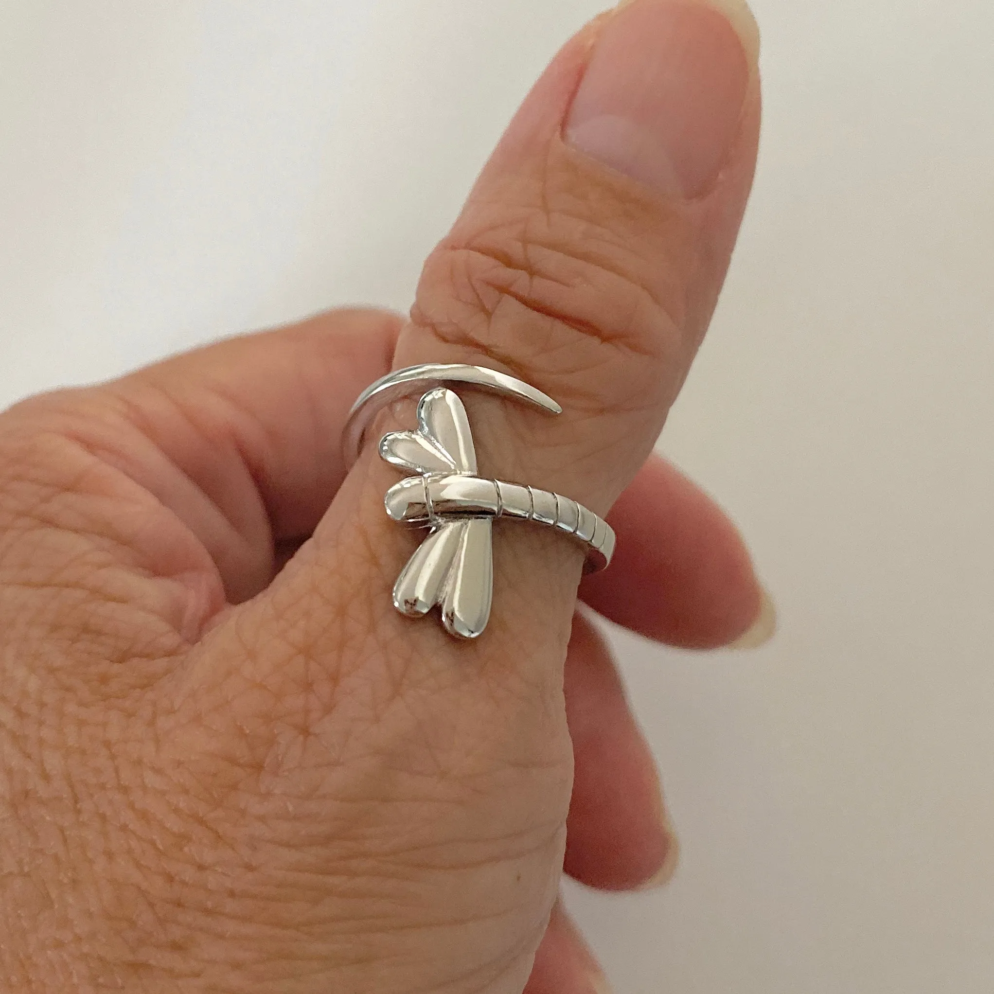 Sterling Silver Beautiful Dragonfly Ring, Silver Ring, Boho Ring, Spirit Ring