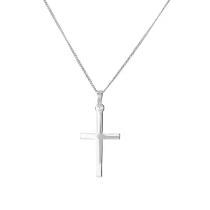 Sterling Silver Classic Cross Pendant Necklace - Minimalist Design