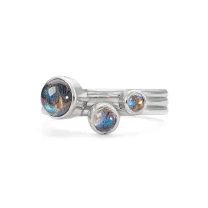 Storm Labradorite Solid Nebula ring