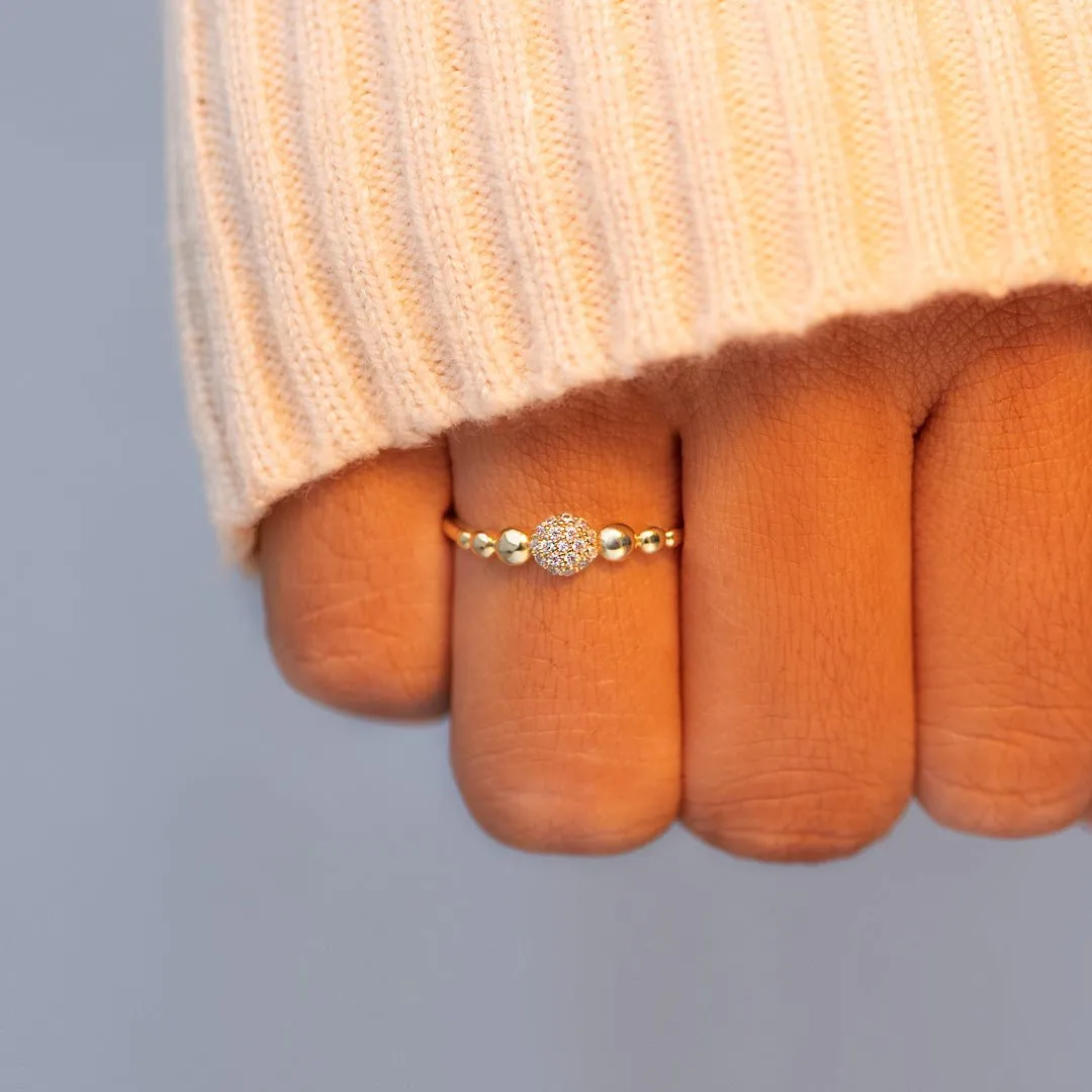 String Together Beautiful Moments Pave Sphere Ring