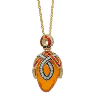 Sunlit Royal Egg: 20-Inch Crystal Loop Pendant with Yellow Stone