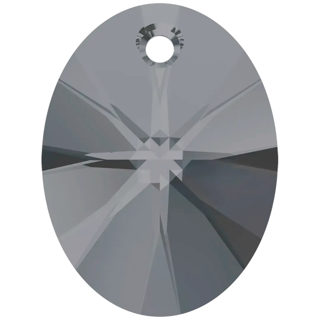 Swarovski Pendants Xilion Oval (6028) Crystal Silver Night