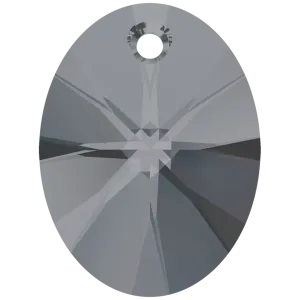Swarovski Pendants Xilion Oval (6028) Crystal Silver Night