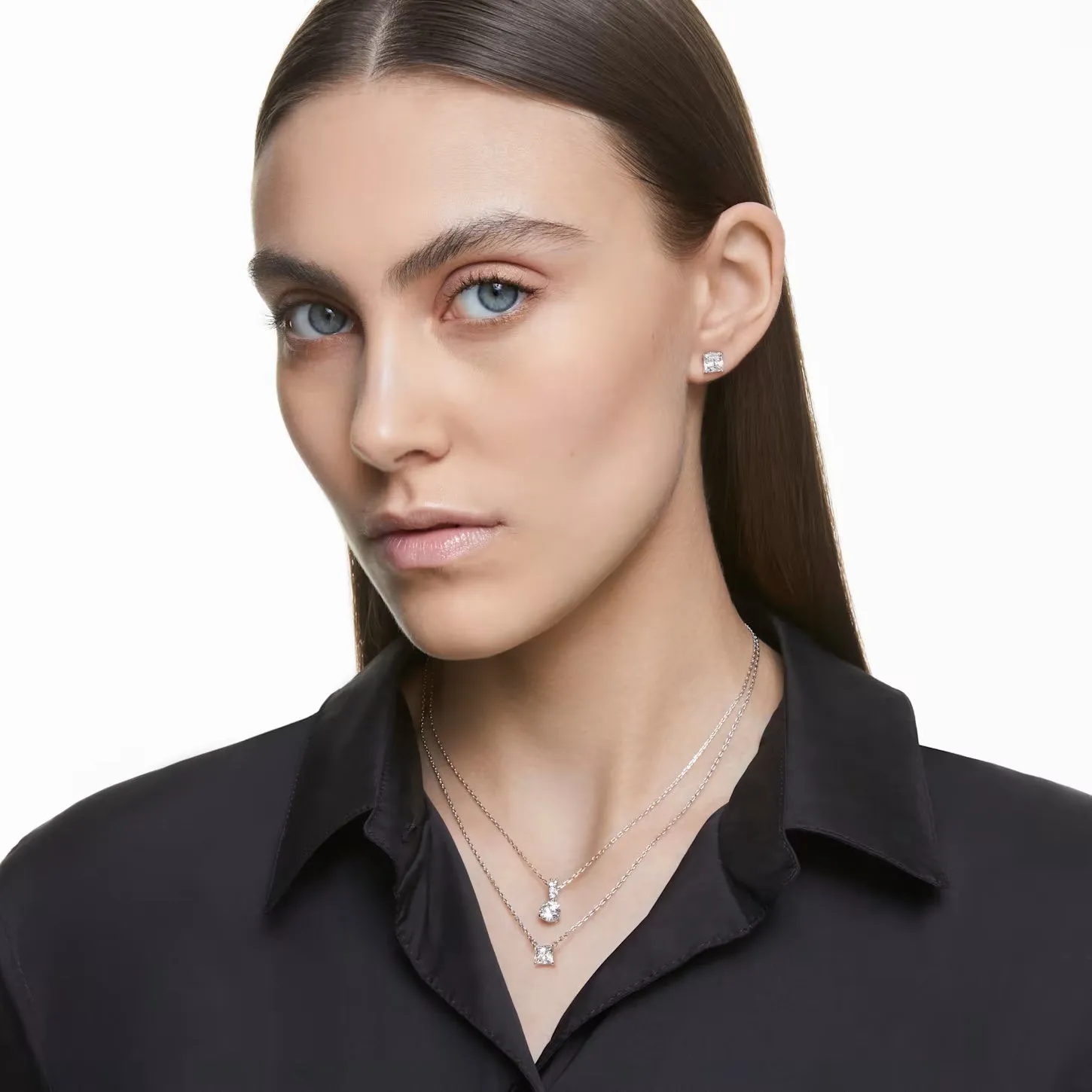 Swarovski Solitaire Pendant Round Cut, White, Rhodium plated - 5472635