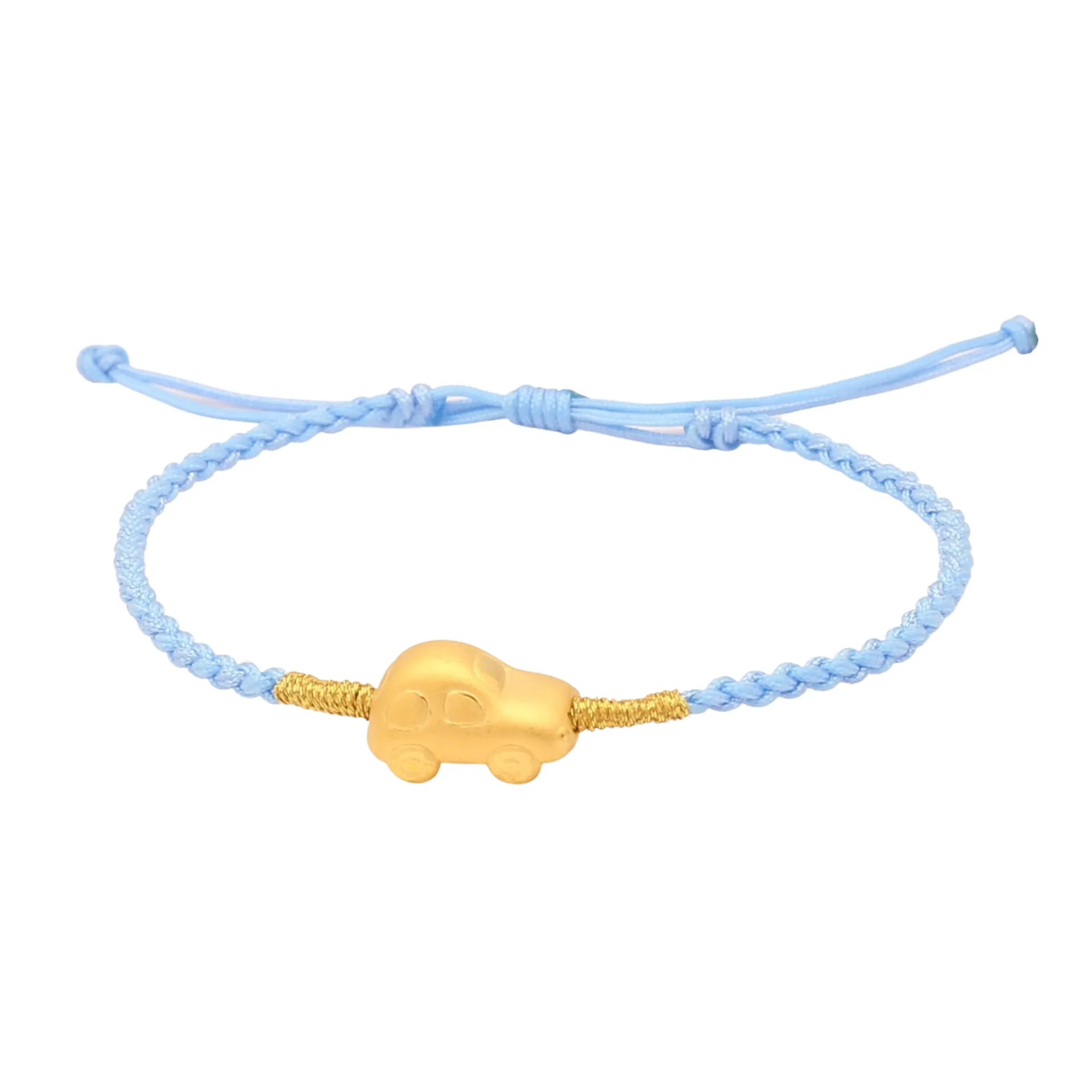 TAKA Jewellery 999 Pure Gold Charm Car with Nylon Bracelet