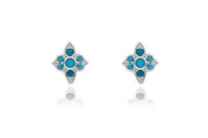 Takia Filigree Turquoise Sterling Silver Stud Earrings