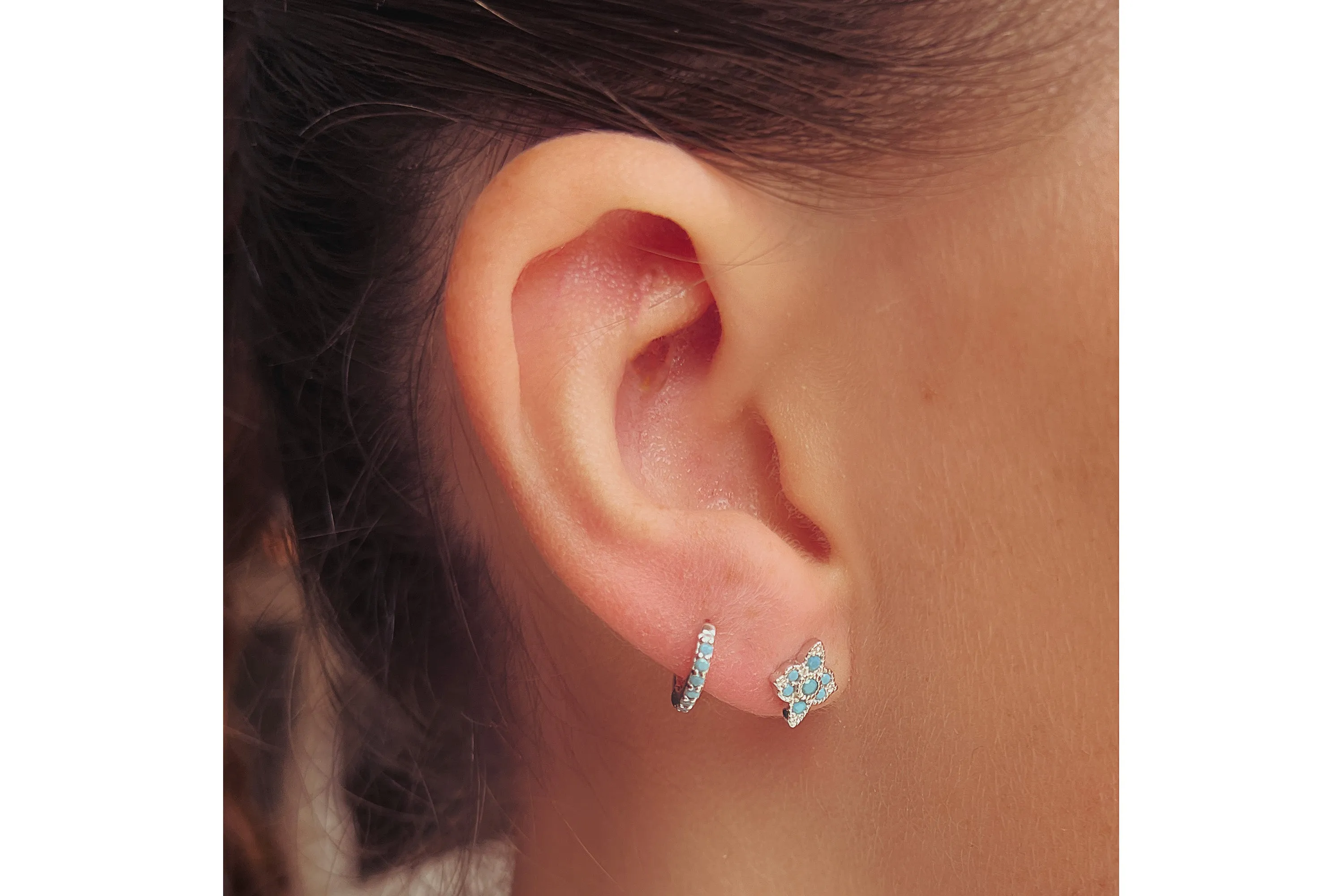 Takia Filigree Turquoise Sterling Silver Stud Earrings