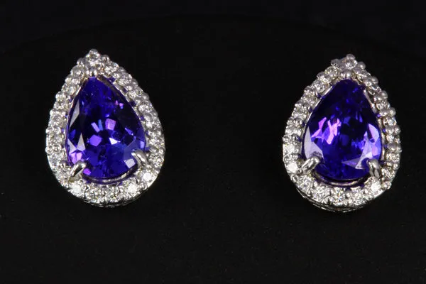 Tanzanite Earrings 2.13 Carat Blue Violet Vivid Color