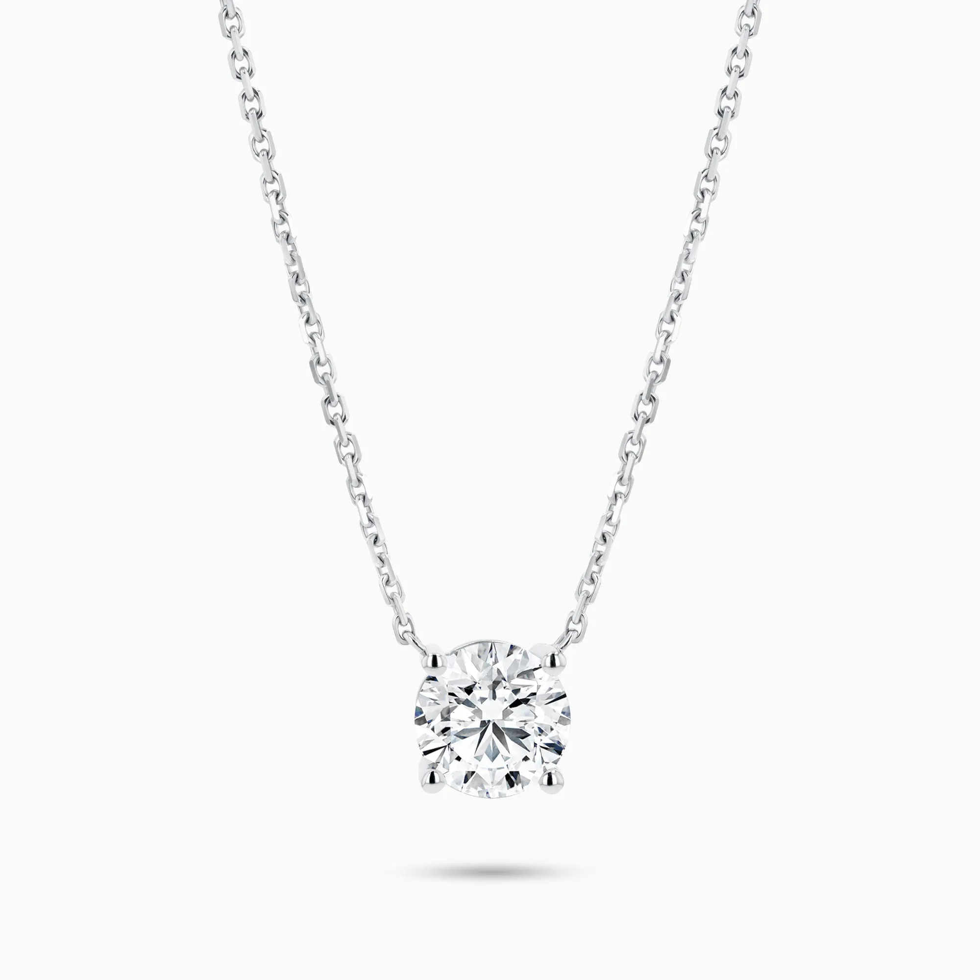 The Essentials 4-Prong 18K White Gold Round Diamond Solitaire Necklace (2 ct tw.)