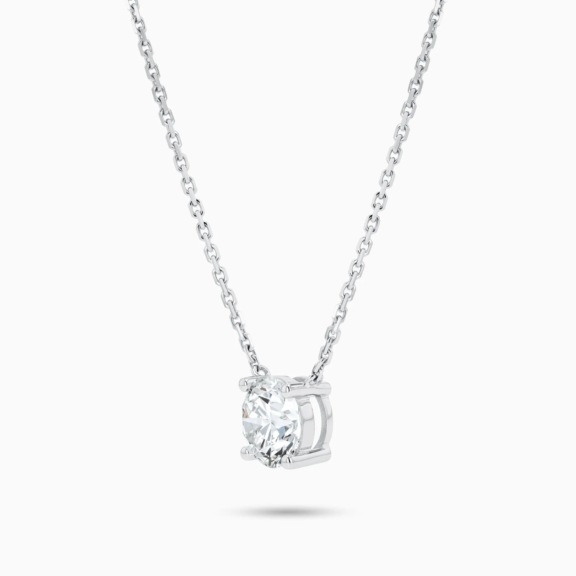The Essentials 4-Prong 18K White Gold Round Diamond Solitaire Necklace (2 ct tw.)