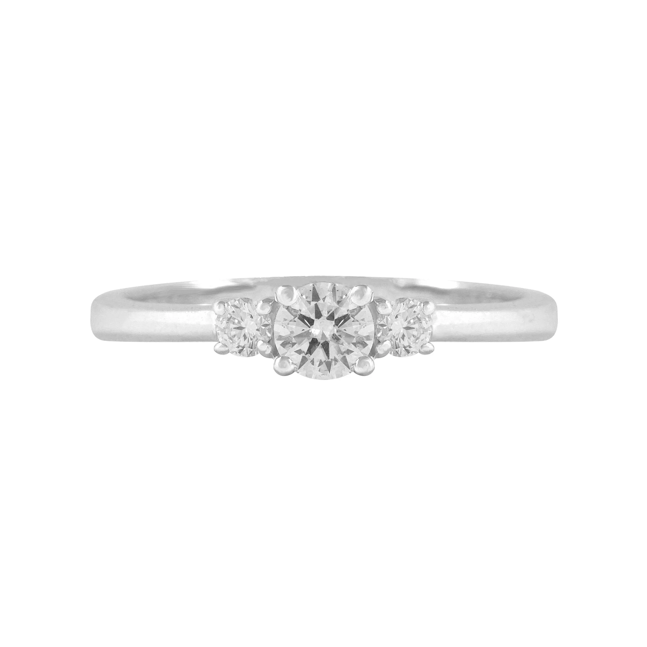 Three Stone Round Diamond Engagement Ring Basic