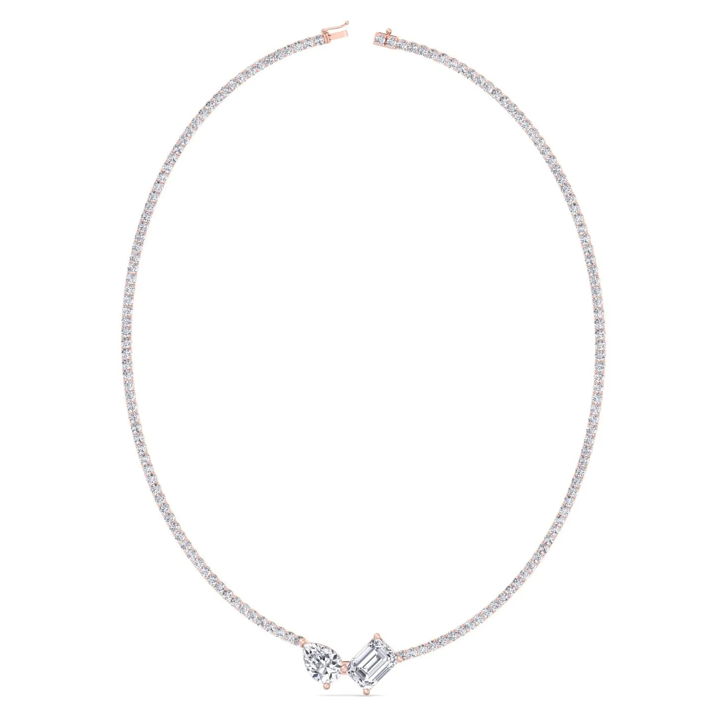 Toi Et Moi Natural Diamond Tennis Necklace