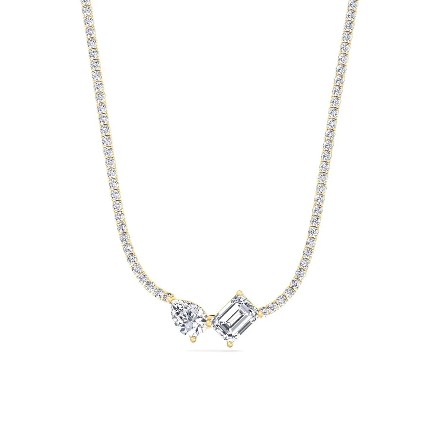 Toi Et Moi Natural Diamond Tennis Necklace