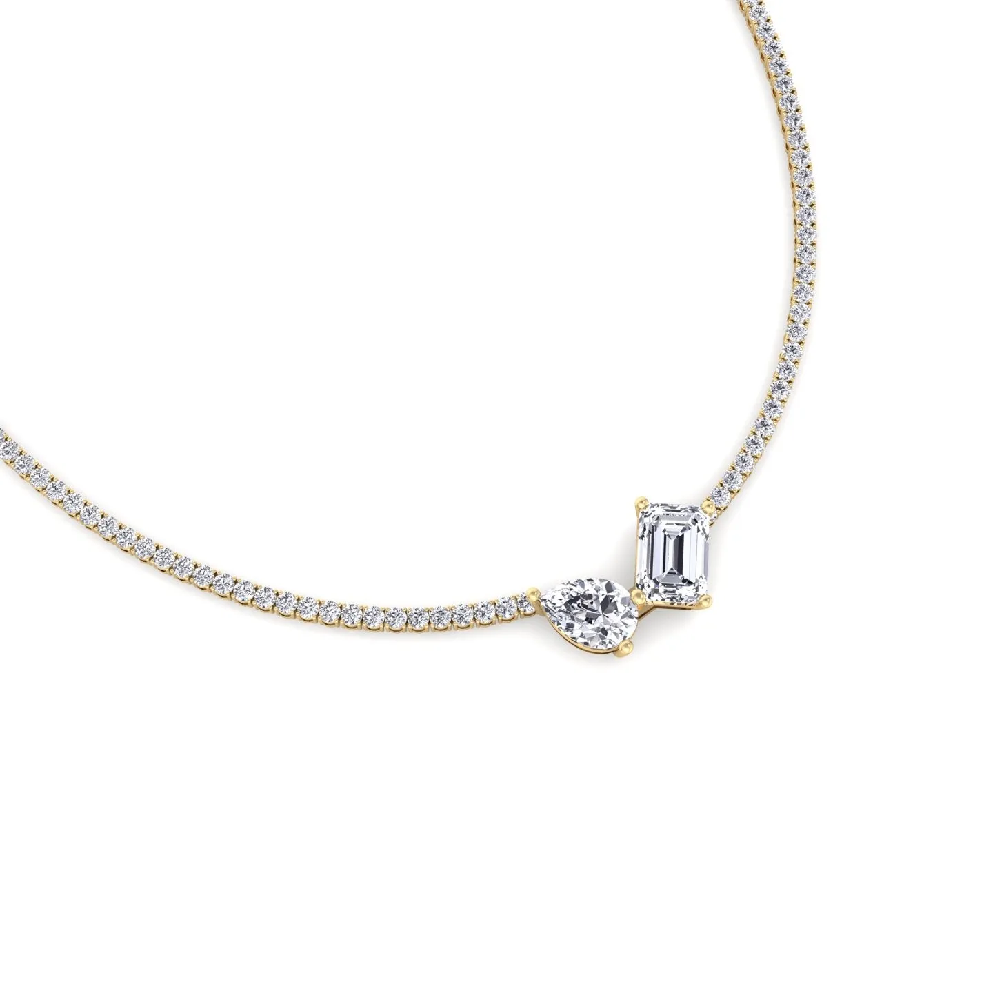 Toi Et Moi Natural Diamond Tennis Necklace