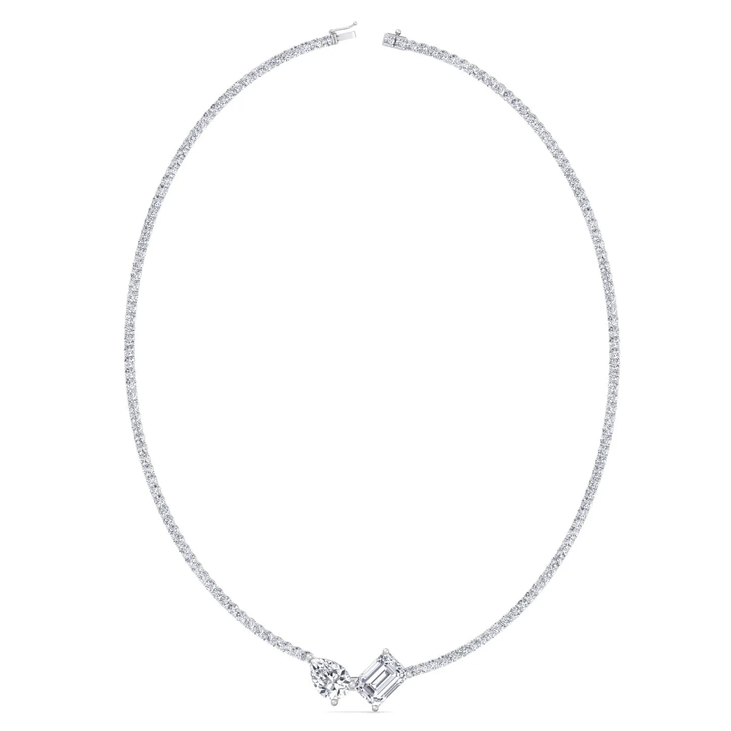 Toi Et Moi Natural Diamond Tennis Necklace