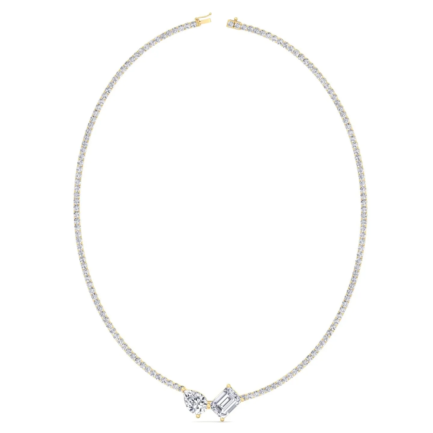 Toi Et Moi Natural Diamond Tennis Necklace