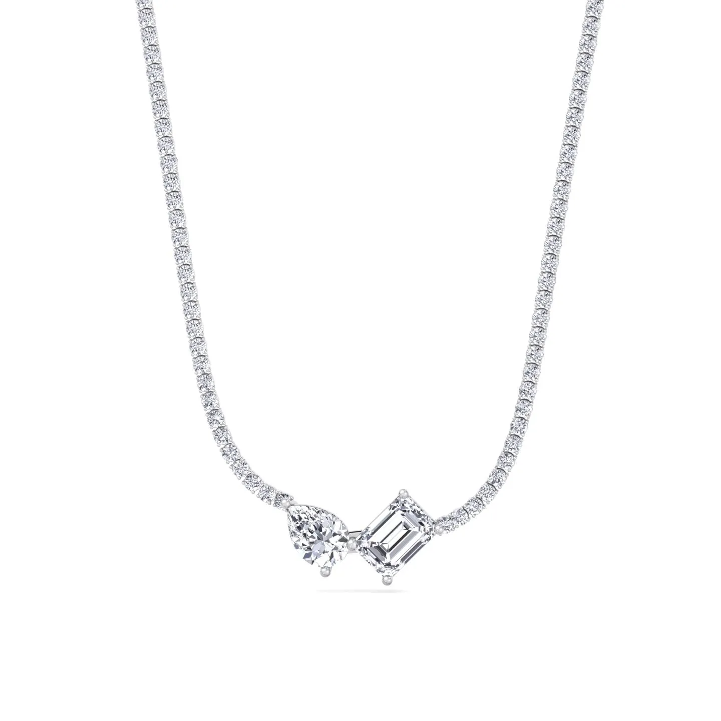 Toi Et Moi Natural Diamond Tennis Necklace