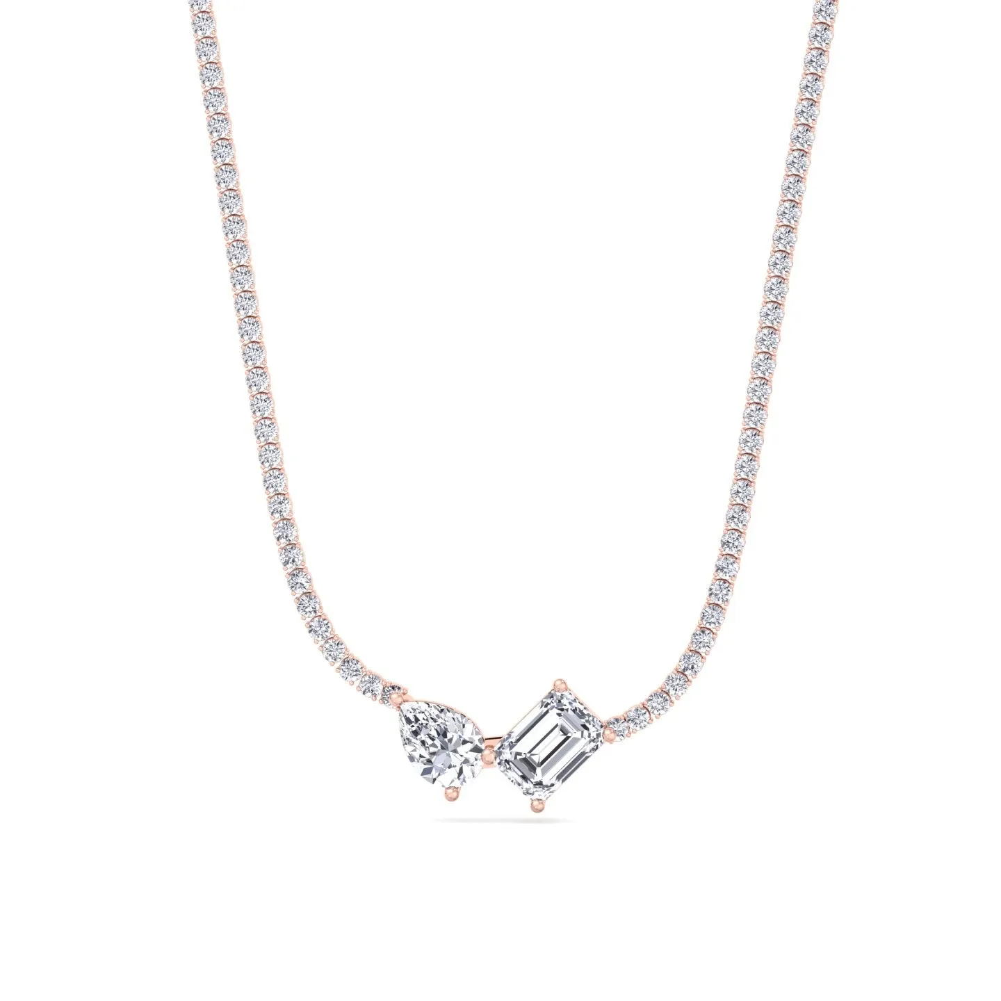 Toi Et Moi Natural Diamond Tennis Necklace