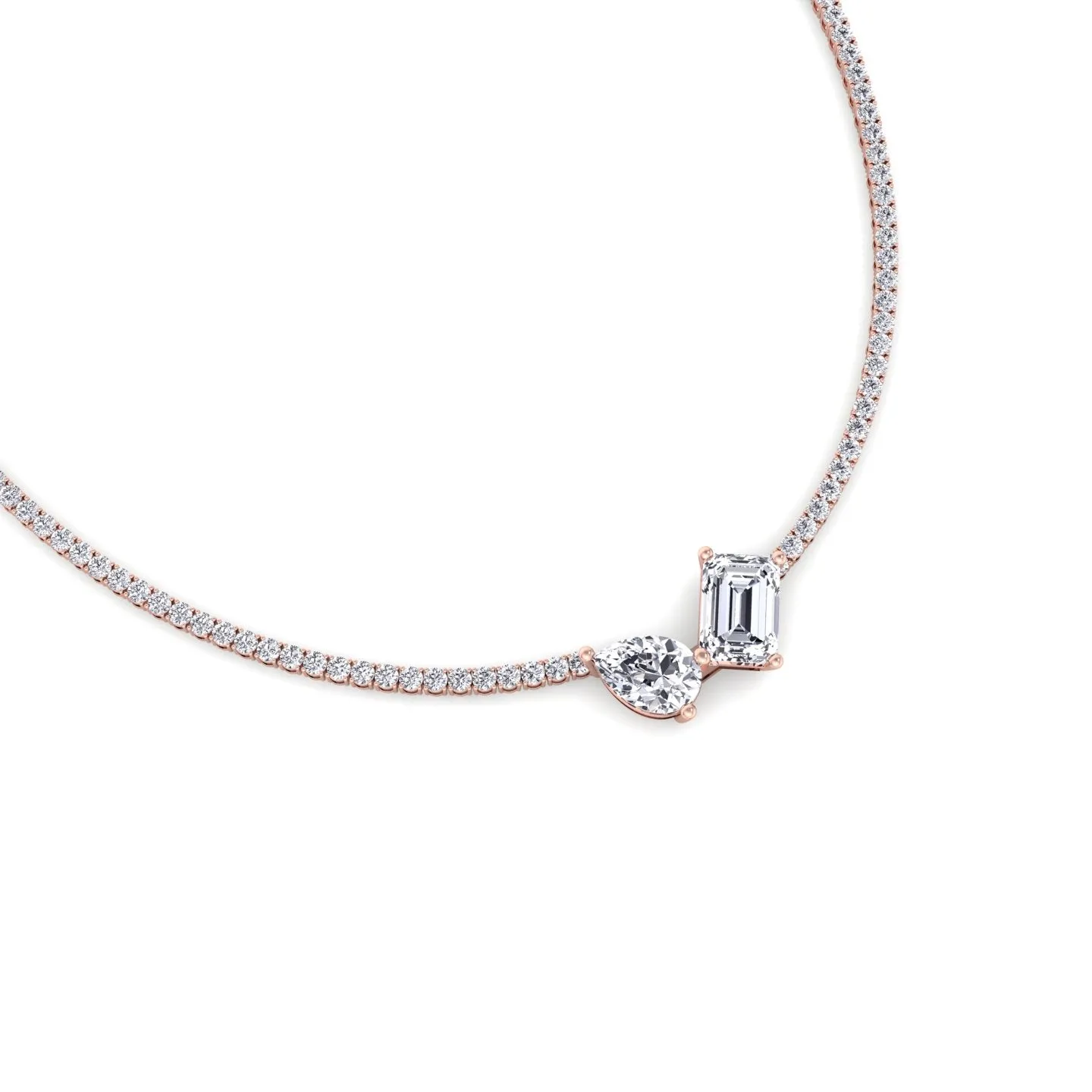 Toi Et Moi Natural Diamond Tennis Necklace