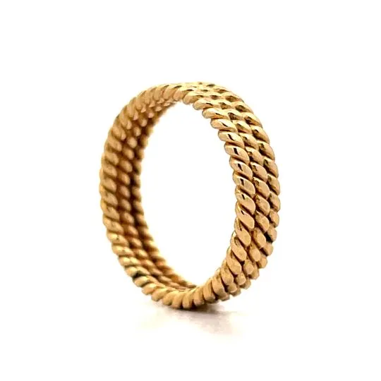 Triple Rope Stacking Ring in 18k Yellow Gold