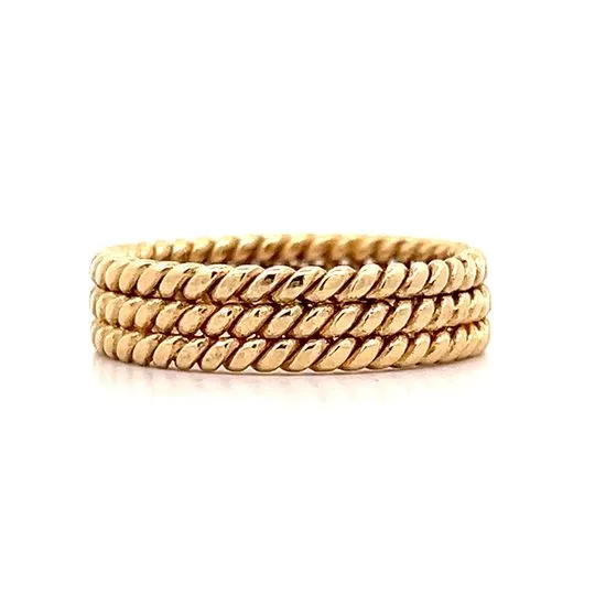 Triple Rope Stacking Ring in 18k Yellow Gold