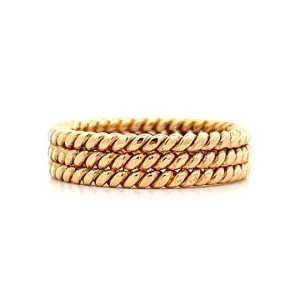 Triple Rope Stacking Ring in 18k Yellow Gold