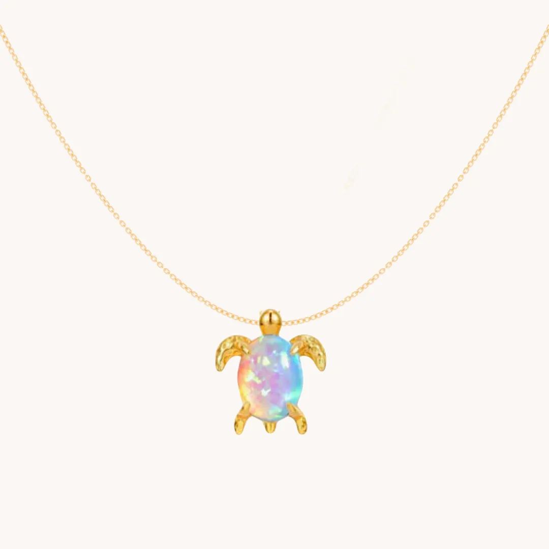 Turtle Opal Pendant With Chain W.